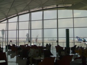 View from airport longue in Hong Kong